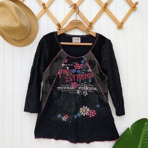 Vintage Y2K Poster Print Grunge Top Size L Fairycore Romantic Black The Strand